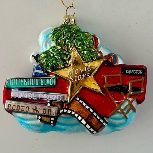 Kurt Adler Noble Gems Hollywood, CA Cityscape Glass Ornament, NEW in Package - Picture 5 of 10